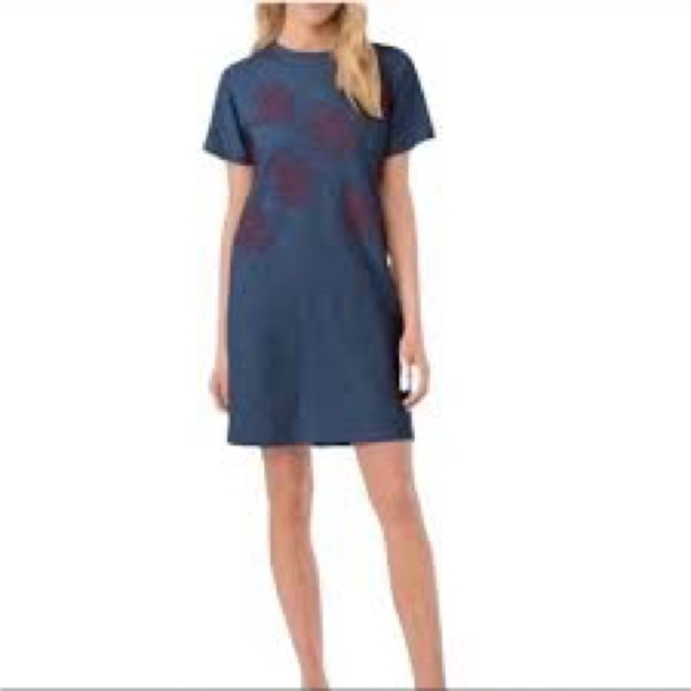 010 - Philosophy NWOT Blue Sheath Mini Dress Casual Short Sleeve, Size Small